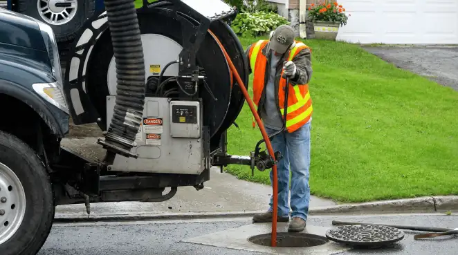 Technician using specialized drainage equipment for sewer line cleaning and foundation protection in Tacoma, WA