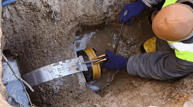 Technician performing underground drainage repair for foundation protection and gutter systems in Tacoma, WA